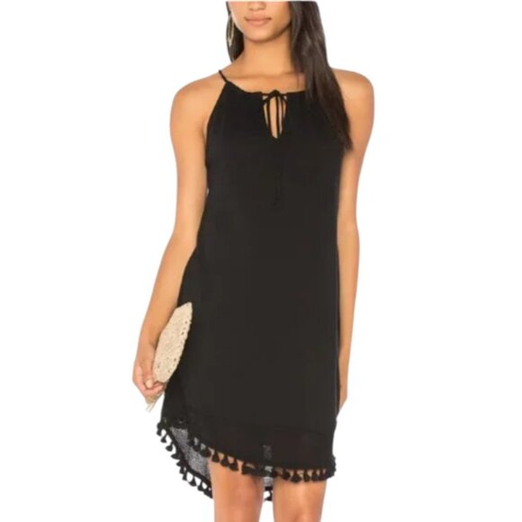 Antherpologie Michael Stars Black Tasseled Beach Cover Up Dress - Small - Picture 2 of 5